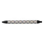 Fleur de Lis Pattern, Royal French Blue op Crème Zwarte Inkt Pen (Voorkant)