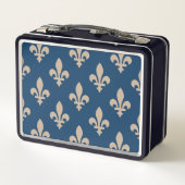 Fleur de Lis Pattern, Royal French, Cream on Blue (Achterkant)