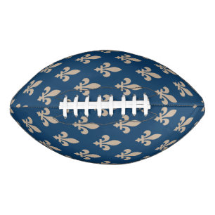 Fleur de Lis Pattern, Royal French, Cream on Blue American Football
