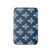 Fleur de Lis Pattern, Royal French, Cream on Blue Badmat (Voorkant Verticaal)
