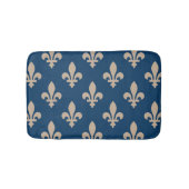 Fleur de Lis Pattern, Royal French, Cream on Blue Badmat (Voorkant)
