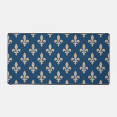 Fleur de Lis Pattern, Royal French, Cream on Blue Bureaumat (Voorkant)