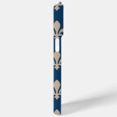 Fleur de Lis Pattern, Royal French, Cream on Blue Case-Mate iPhone Case (Achterkant / Rechts)