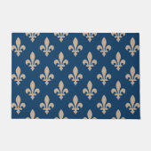 Fleur de Lis Pattern, Royal French, Cream on Blue Deurmat (Voorkant)