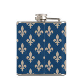 Fleur de Lis Pattern, Royal French, Cream on Blue Heupfles (Achterkant)