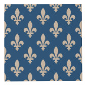Fleur de Lis Pattern, Royal French, Cream on Blue Kubus (Rechts)