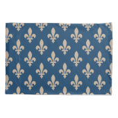 Fleur de Lis Pattern, Royal French, Cream on Blue Kussensloop (Achterkant)