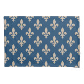 Fleur de Lis Pattern, Royal French, Cream on Blue Kussensloop (Voorkant)