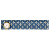 Fleur de Lis Pattern, Royal French, Cream on Blue Naambordje (Voorkant)