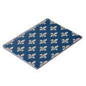Fleur de Lis Pattern, Royal French, Cream on Blue Notitieboek (Linkerzijde)
