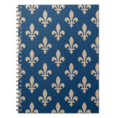 Fleur de Lis Pattern, Royal French, Cream on Blue Notitieboek (Voorkant)