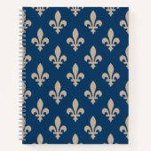 Fleur de Lis Pattern, Royal French, Cream on Blue Notitieboek (Voorkant)