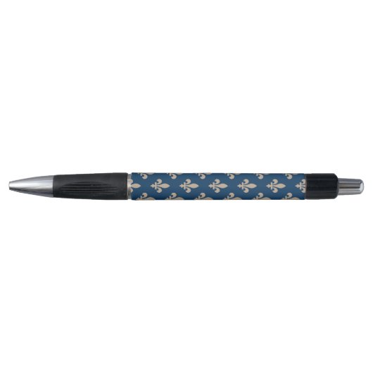 Fleur de Lis Pattern, Royal French, Cream on Blue Pen (Voorkant)