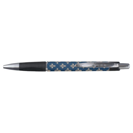 Fleur de Lis Pattern, Royal French, Cream on Blue Pen (Achterkant)