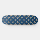 Fleur de Lis Pattern, Royal French, Cream on Blue Persoonlijk Skateboard (Horizontaal)