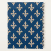 Fleur de Lis Pattern, Royal French, Cream on Blue Planner (Achterkant)