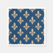Fleur de Lis Pattern, Royal French, Cream on Blue Servet (Voorkant)