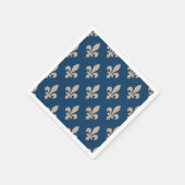 Fleur de Lis Pattern, Royal French, Cream on Blue Servet (Hoek)