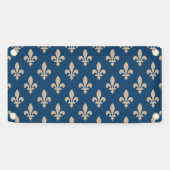 Fleur de Lis Pattern, Royal French, Cream on Blue Spandoek (Horizontaal)