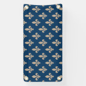 Fleur de Lis Pattern, Royal French, Cream on Blue Spandoek (Verticaal)