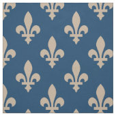 Fleur de Lis Pattern, Royal French, Cream on Blue Stof (Swatch)