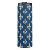 Fleur de Lis Pattern, Royal French, Cream on Blue Thermosbeker (Achterkant)