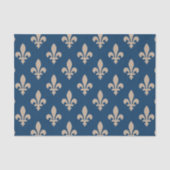 Fleur de Lis Pattern, Royal French, Cream on Blue Tissuepapier (Voorkant)
