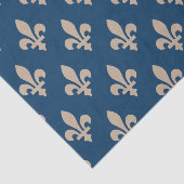 Fleur de Lis Pattern, Royal French, Cream on Blue Tissuepapier (Detail)