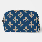 Fleur de Lis Pattern, Royal French, Cream on Blue Toilettasje (Voorkant)