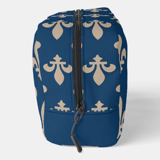 Fleur de Lis Pattern, Royal French, Cream on Blue Toilettasje (Rechts)