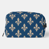 Fleur de Lis Pattern, Royal French, Cream on Blue Toilettasje (Achterkant)