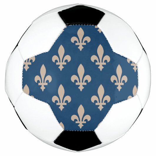 Fleur de Lis Pattern, Royal French, Cream on Blue Voetbal (Voorkant)