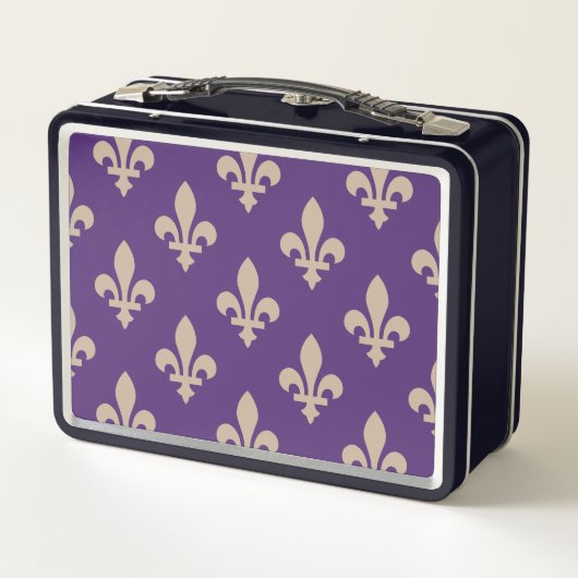 Fleur de Lis Pattern, Royal French Cream op Paarse (Achterkant)