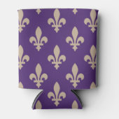 Fleur de Lis Pattern, Royal French Cream op Paarse Blikjeskoeler (Voorkant)