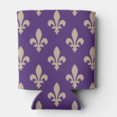 Fleur de Lis Pattern, Royal French Cream op Paarse Blikjeskoeler (Achterkant)
