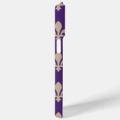 Fleur de Lis Pattern, Royal French Cream op Paarse Case-Mate iPhone Case (Achterkant / Rechts)