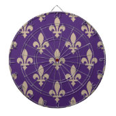 Fleur de Lis Pattern, Royal French Cream op Paarse Dartbord (Voorkant)