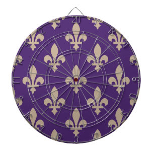 Fleur de Lis Pattern, Royal French Cream op Paarse Dartbord