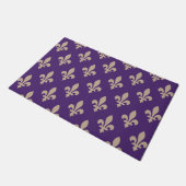 Fleur de Lis Pattern, Royal French Cream op Paarse Deurmat (Schuin)