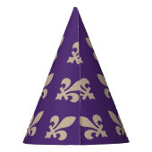 Fleur de Lis Pattern, Royal French Cream op Paarse Feesthoedjes (Achterkant)