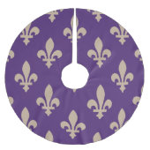 Fleur de Lis Pattern, Royal French Cream op Paarse Kerstboom Rok (Voorkant)