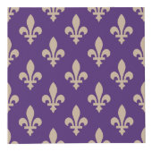 Fleur de Lis Pattern, Royal French Cream op Paarse Kubus (Voorkant)
