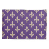 Fleur de Lis Pattern, Royal French Cream op Paarse Kussensloop (Achterkant)