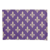 Fleur de Lis Pattern, Royal French Cream op Paarse Kussensloop (Voorkant)