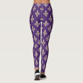 Fleur de Lis Pattern, Royal French Cream op Paarse Leggings (Achterkant)
