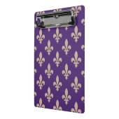 Fleur de Lis Pattern, Royal French Cream op Paarse Mini Klembord (Angled2)