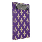 Fleur de Lis Pattern, Royal French Cream op Paarse Mini Klembord (Schuin)