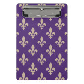 Fleur de Lis Pattern, Royal French Cream op Paarse Mini Klembord (Voorkant)