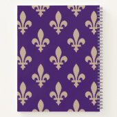 Fleur de Lis Pattern, Royal French Cream op Paarse Notitieboek (Achterkant)