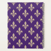 Fleur de Lis Pattern, Royal French Cream op Paarse Planner (Achterkant)